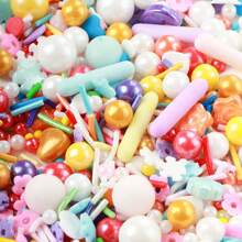 85g/3oz Cake Decorative Beads, Beach Mermaid Colored Beads, Birthday Cakes, Bread, Muffins, Ice Cream, Doughnuts, Summer Dessert Decorative Ornaments, Decorative Pearl Candy Mix, Wedding, Birthday Party Dessert Table, Festival Party Decoration - Multicolor - View 2