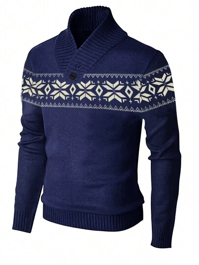 Pulover tricotat cu mânecă lungă pentru bărbați