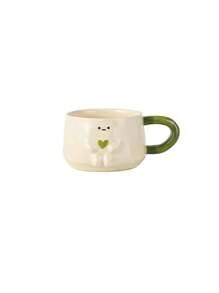 1pc Cute Hugging Heart Smiling Face Ceramic Mug, Creative Afternoon Tea Cup, Coffee Cup, Latte Cup, Suitable For Birthday, Holiday, Party, Microwave, Dishwasher, Sterilizer Back To School - Multicolor - View 12