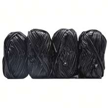 4 Pcs Imitation Leather Cloth Strip Yarn For Crocheting And Knitting - 14.1oz Total, Includes 100g/3.53oz, 33m/36yd Length, 2cm/0.78in Width, Suitable For Bags, Blankets, Cushions, And Carpets - Unique Metallic Colors, Polyester Fiber - Multicolor - View 18