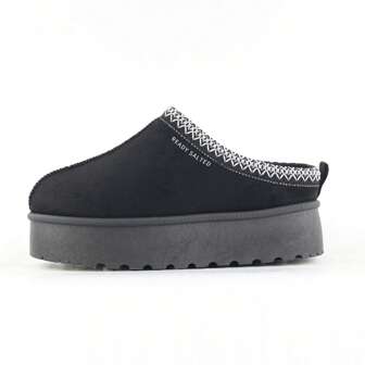 READY SALTED Women's Snow Boots Fashion Ankle Boots Thick Soled Outdoor Winter Warm Walking Shoes With Fleece