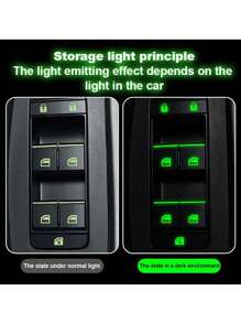 1 conjunto de adesivos luminosos para botões de janela de carro adesivos fluorescentes para carros adesivos autoadesivos de visibilidade noturna adesivos fluorescentes para interruptores de portas e janelas de carro adequados para a maioria dos modelos de carros - Multicolorido - Ver 5