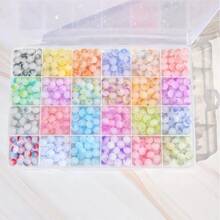 360pcs/720pcs8mm Two-Color Burst Glass Beads Set For Handmade DIY Jewelry Bracelets, Necklaces, Earrings, Accessories, Crafts, Gifts, Loose Beads, Round Beads, Box Materials (Random Colors)