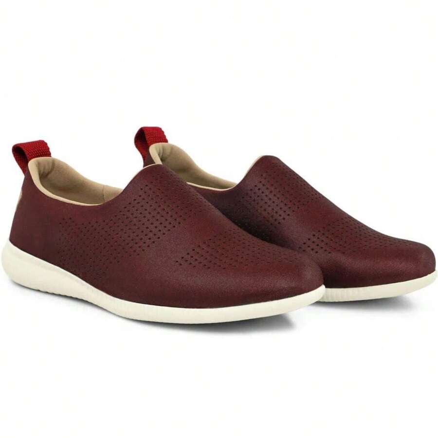 Usaflex Slip On Lightweight Elastane Low Water Resistant Sneakers - 酒紅色 - 查看 1