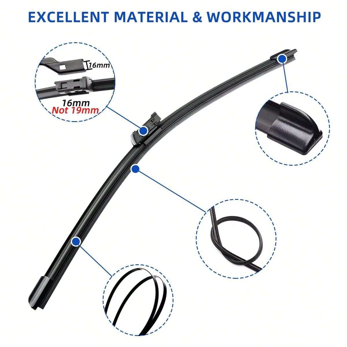 3PCS For Seat 20182020 26"+17"+13" Front Rear Wiper Blades