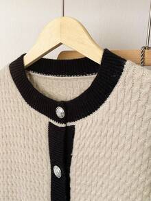 JIANHU 纯色口袋装饰休闲开衫 - 粉色 - 查看 4