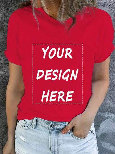 Customized T-Shirt, Personalized Photo T-Shirt, Thanksgiving, Christmas Customized Gift, Customized Women's T-Shirt - Add Your Own Text/Images (Family Photo/Family Member Photo/Party Photo/Group Photo/Selfie) To Design Your Own Personalized Printed T-Shirt, Christmas Special Gift, Photos Of Babies/Couples/Families/Pets,Easy Comfort,Women Apparel,Customized Women Tops