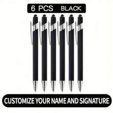 1/2/6/12/24/36pcs Personalized Metal Ballpoint Pens With Stylus Tip - Medium Point Retractable Pens For Adults, Custom Engraved Name Inspirational Message, Ideal For Sketching, Exam, & Office Stationery,School Supplies,For School,For Teacher,For Office,For Boys And Girls - A - View 7