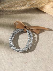 3 件/套 4 毫米/6 毫米/8 毫米简约仿珍珠女式手链 - 彩色 - 查看 9