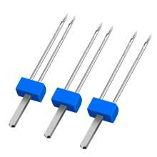 12 Piezas Agujas Dobles para Máquina de Coser, Agujas Dobles Elásticas con Caja de Plástico 2.0/90, 3.0/90, 4.0/90 - Plateado - Ver 2