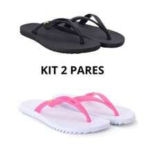 Kit 2 Pairs Of Kenner Basick Women's Flip-Flops Ibiza Sandals, Light And Soft - hồng đen - Xem 1