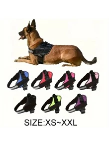 Dog Harness No-Pull Reflective Dog Vest Harness, Breathable Adjustable Pet Chest Strap With Control Handle For Outdoor Walking