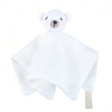 1 buah Selimut Bayi Rajut Buatan Tangan Lembut Warna Polos, Berbentuk Kepala Beruang, Putih, Biru, Cokelat Muda, Cokelat Tua - MultiWarna - View 15