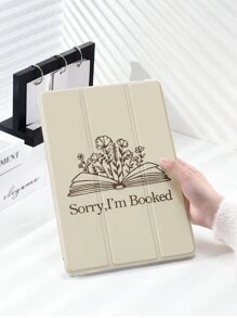 1 件花朵书图案平板电脑保护套，兼容 iPad 10.2 英寸、iPad Pro 11 2021/2020/10th Gen、iPad Mini 4/5/6、Samsung Galaxy Tab A8 10.5 英寸 2022、MatePad 10.4/Tab，带铅笔槽，支持自动睡眠/唤醒 - 彩色 - 查看 2