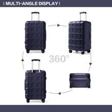 KONO Maleta con rueda giratoria con candado con contraseña TSA, gran capacidad, ligera, carcasa rígida de ABS, ideal para viajes de negocios, disponible en tamaños de equipaje de mano y facturado de 20", 24" y 28", equipaje de viaje duradero para hombres y mujeres
