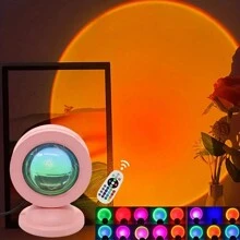 16 Color USB LED Sunset Spotlight, With Remote Control USB Light ABS Floodlight, Suitable For Home Decor Living Room, Halloween, Christmas, Wedding Decorations, Desk Accessories, Travel, Camping, Parties, And The Perfect Christmas Gift.
