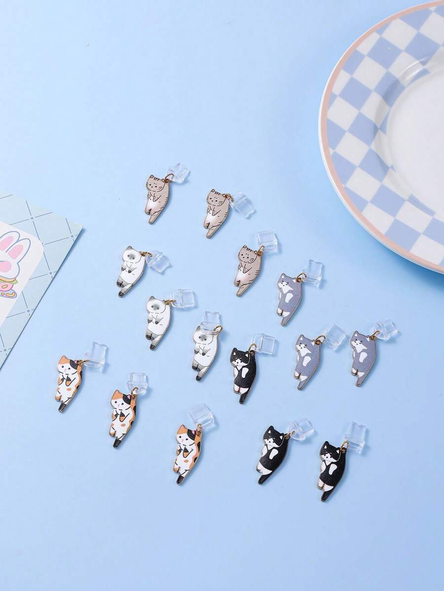 1pc Cute Cat Resin Anti-Dust Plug Decoration For IPhone, Android, USB-C Ports