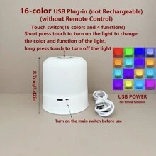 1 件迷你婴儿小夜灯，便携式 LED 触摸小夜灯，带定时器遥控器，RGB 16 色照明，适合儿童和成人，母乳喂养，睡眠辅助，USB 可充电哺乳灯，可调光暖光小夜灯，柔和护眼婴儿淋浴家庭装饰礼物