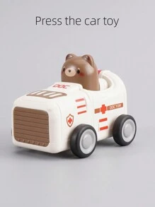 1件按压惯性飞机玩具小赛车玩具卡通动物玩具车儿童玩具车儿童小礼物返校