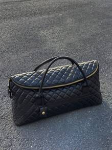 Bolso de viaje de rombos, de gran capacidad, nuevo bolso de hombro, equipaje de embarque, bolso grande, bolso de mano ligero para viajes cortos, bolso deportivo elegante y fresco con estética premium, bolso versátil para el uso en las cuatro estaciones