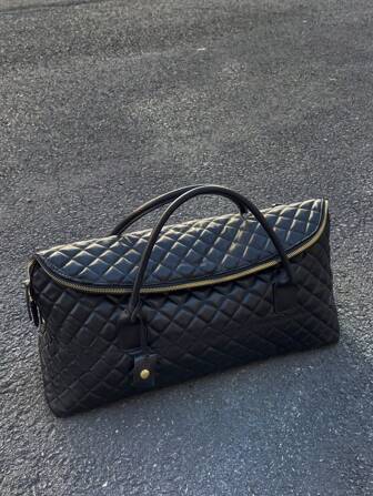 菱格旅行包大容量新款单肩包登机行李包大包短途旅行轻便手提健身包甜美酷女孩高端手感包四季通勤百搭包