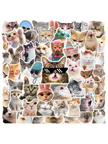 500 张/包可爱卡通动物贴纸 - 新奇卡通宠物贴纸，尺寸 2.5 厘米，装饰贴纸，非粘性奖励/表扬贴纸，创意图案，多种颜色 - 彩色 - 查看 1