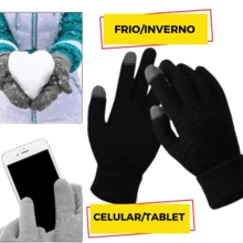 Pair Of Winter Touch Screen Wool Gloves For Cell Phone Tablet Super Warm Unisex - 黑色 - 查看 3