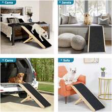 Rampa Pet Cachorro Cães Antiderrapante 4 Níveis Regulável - Marrom - Visão 3