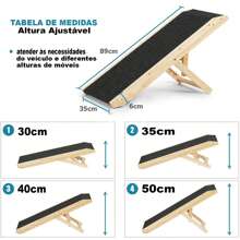 Rampa Pet Cachorro Cães Antiderrapante 4 Níveis Regulável - Marrom - Visão 2