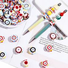 2 件/包手绘亚克力珠 DIY 圣诞系列、手机吊饰、汽车吊饰、笔饰珠、派对装饰 - 彩色 - 查看 2