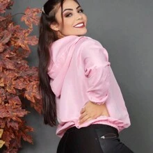 Women's Tactel Windbreaker With Reflective Print, Today's Cap - Pink - View 1