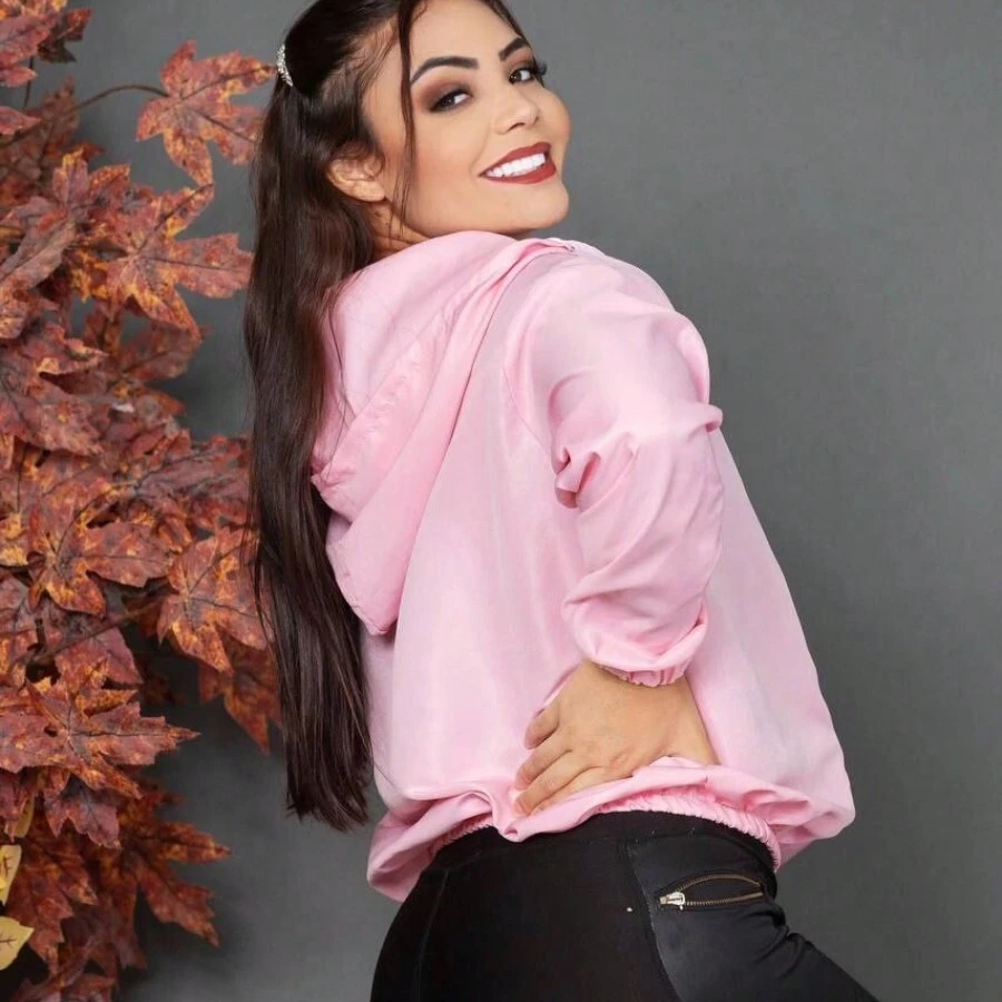 Women's Tactel Windbreaker With Reflective Print, Today's Cap - Pink - View 1