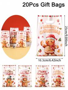 姜饼人图案圣诞装饰，配有桌旗、背景布、糖果袋、旗帜、横幅、吸水垫、圣诞套装家居装饰品圣诞装饰 2024 圣诞礼物 2025 新年、万圣节、万圣节装饰 - 彩色 - 查看 27