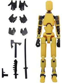 1pc Upgraded 13+ Jointed Posable 3D Printed Mechanical Action Figure, Stress Relief Lucky 13 Doll With Full Body Movement - Multicolor - View 3