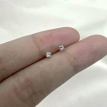 6 件简约 925 纯银身体链鼻钉，2.5 毫米四爪钻石球鼻穿孔首饰，适合女性/女朋友