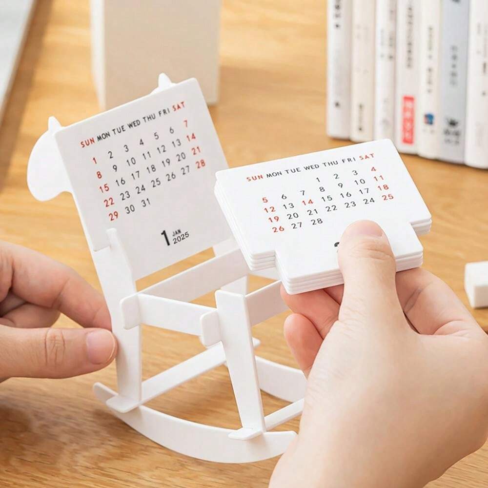 2025 Desktop Calendar Calendar Small Ornaments, DIY Wooden Horse