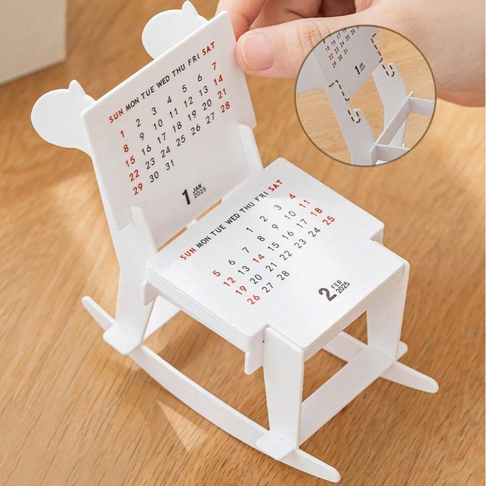 2025 Desktop Calendar Calendar Small Ornaments, DIY Wooden Horse