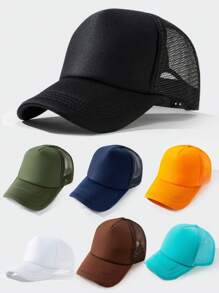1pc Men's Mesh Breathable Casual Sports Baseball Cap With Adjustable Strap, Random Color - Multicolor - View 14
