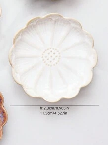 1 szt. Ceramiczna taca do przechowywania, Nordic Creative Reactive Glaze w stylu japońskim, wysokiej klasy, elegancka, gradientowa, płaska miska w kształcie kwiatu lotosu, odpowiednia do hoteli, sklepów jubilerskich, restauracji, biur, wystaw, kuchni, salonów, łazienek, wystroju wnętrz, biżuterii, akcesoriów do włosów, artykułów codziennego użytku, zapachów, mydła, powrotu do szkoły
