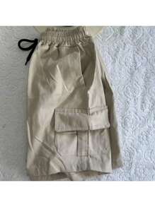 Men's Bermuda Cargo Shorts With Twill Pocket - 米色 - 查看 3