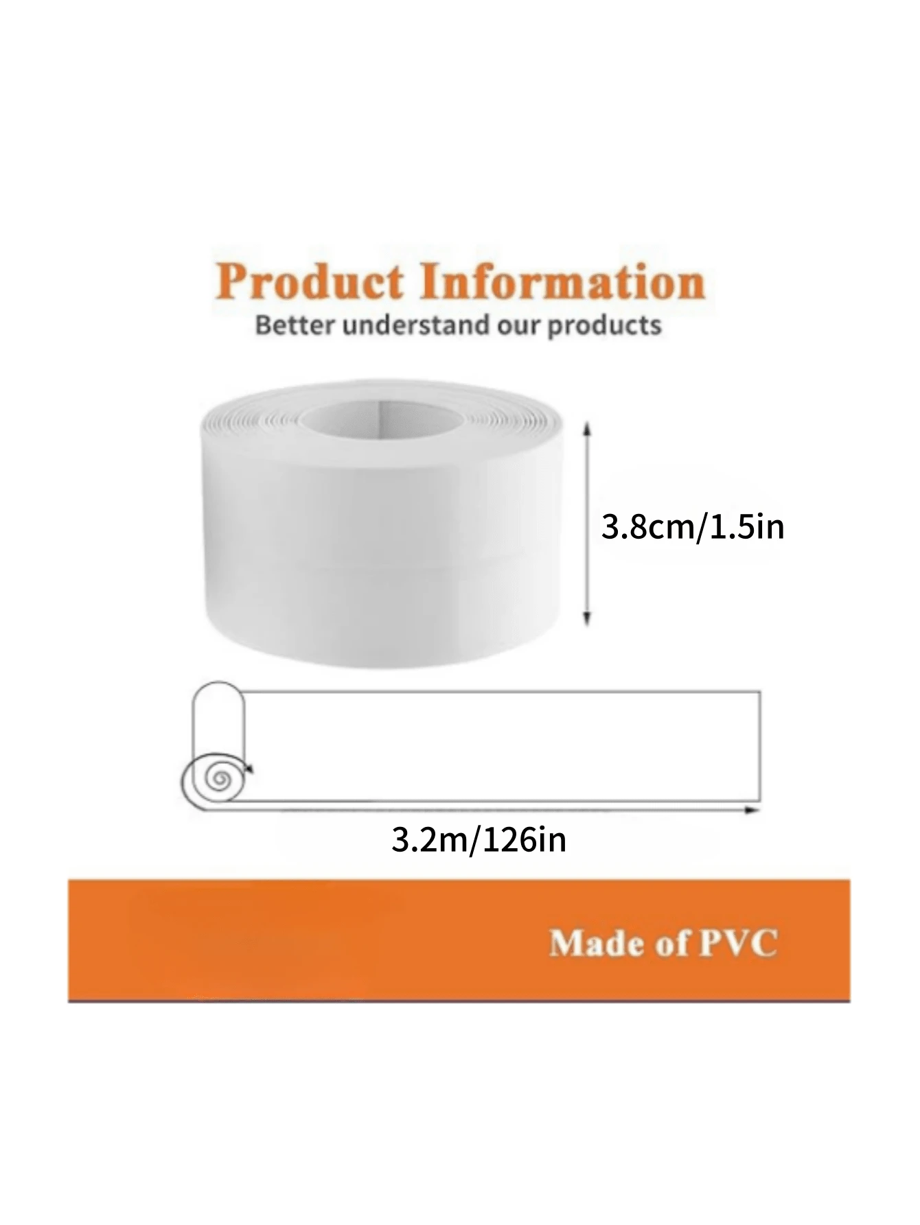 White Sealing Tape For Bathroom And Kitchen, Waterproof SelfAdhesive