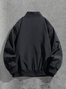 男士长袖拉链飞行员夹克，适合日常穿着、朋克风和秋季穿着。