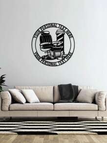 115/5000 A Custom Wrought Iron Barber Pole Shop Metal Logo Gift. Custom Hairdresser's Name Monogram For Gift, Store Opening, Birthday, Anniversary, Retirement, Housewarming, Or Mother's Day, Father's Day Personalized Vintage Hairdresser Chair Metal Logo. Design Your Personalized Barbershop Tool Metal Logo Today And Add A Unique Name, Text Or Date. Valentine's Day, Valentine's Day Decor Gifts Graduation Home Decor Back To School Room Decor School Supplies - Black - View 9