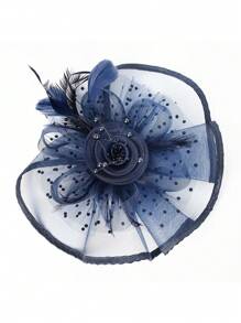 1 buc pălării Fascinators pentru femei anii '50 accesoriu de cap cu voal flori cocktail nuntă petrecere ceai biserică Derby pălărie