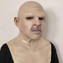 Halloween Grandpa Wig Old Man Mask - Multicolor - View 3