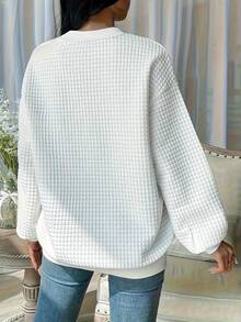 1 Stück Damen Lässig Langarm Sweatshirt, weite Passform Große Größen, individuell bedruckter Freizeitanzug