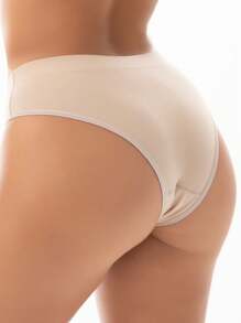 Kit Of 4 Cotton Panties With Tummy-Hugging Waistband - Beige - View 2