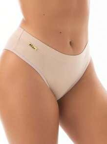 Kit Of 4 Cotton Panties With Tummy-Hugging Waistband - Beige - View 4