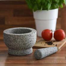 ChefSofi Mortar And Pestle Set, The Ultimate Kitchen Must-Have: Stone Mortar & Pestle Set For Crushing, Grinding, And Powdering – Perfect For Sauces, Spices, Nuts, And More - Gray - View 5