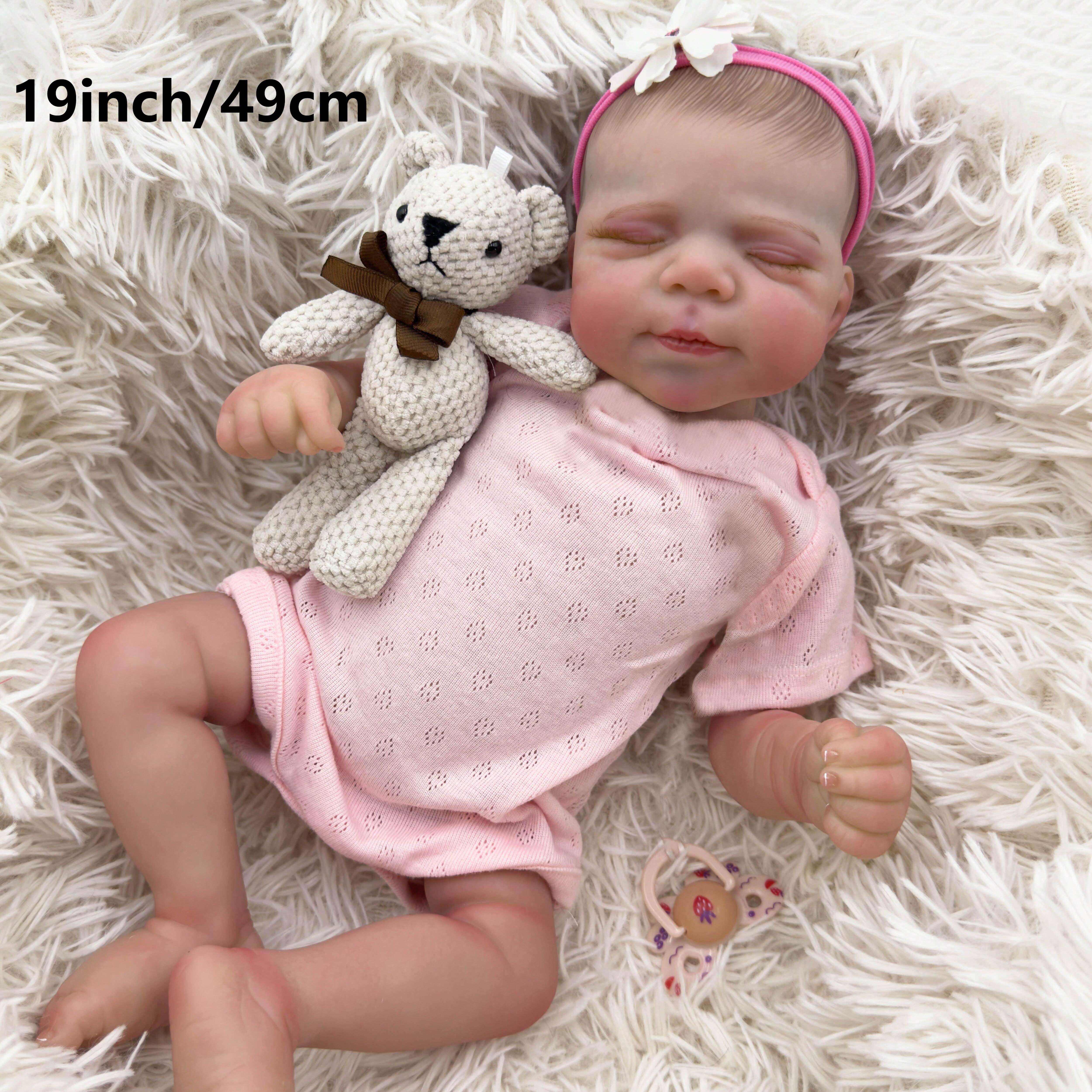 NPK 19inch Pascale Cloth Body Newborn Baby Reborn Doll With 3D Skin